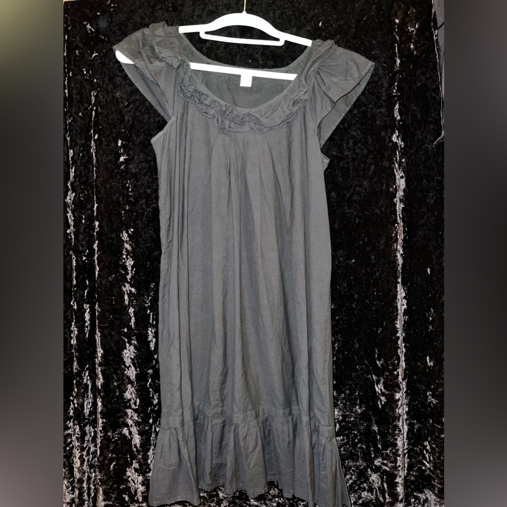 Black Dress with ruffled neckline